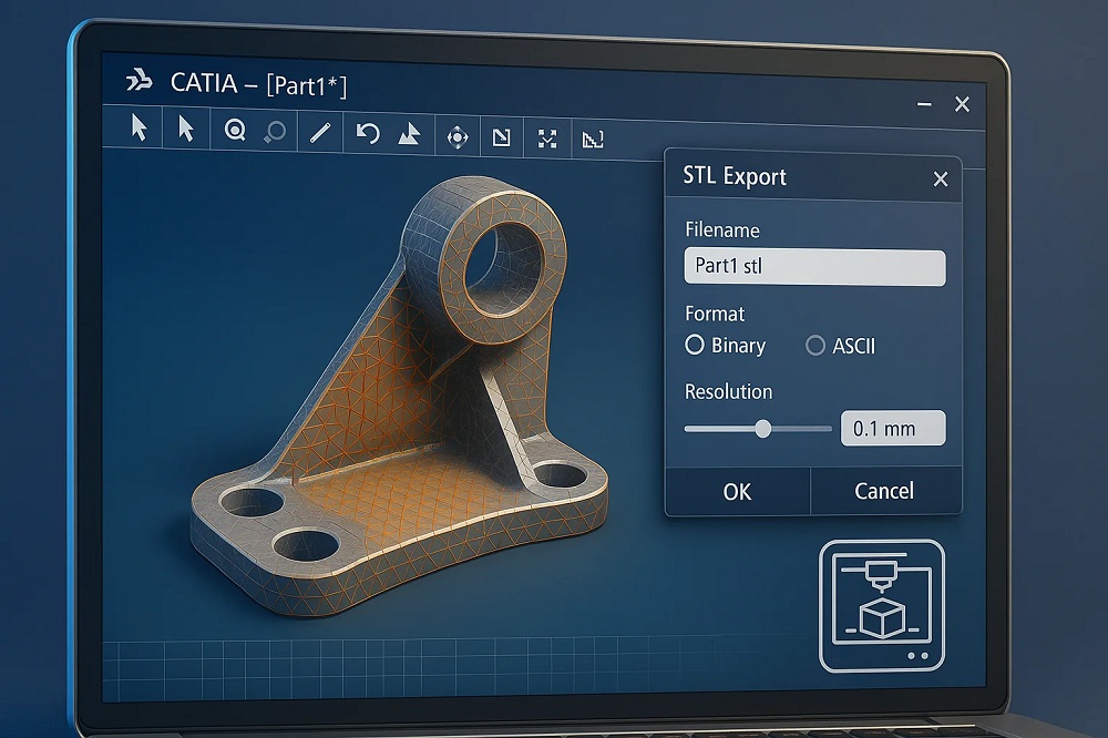 خروجی‌گیری و آماده‌سازی فایل برای پرینت 3D از CATIA